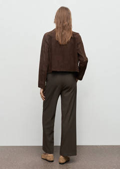 Mid-rise cropped straight-leg trousers — Khaki 3