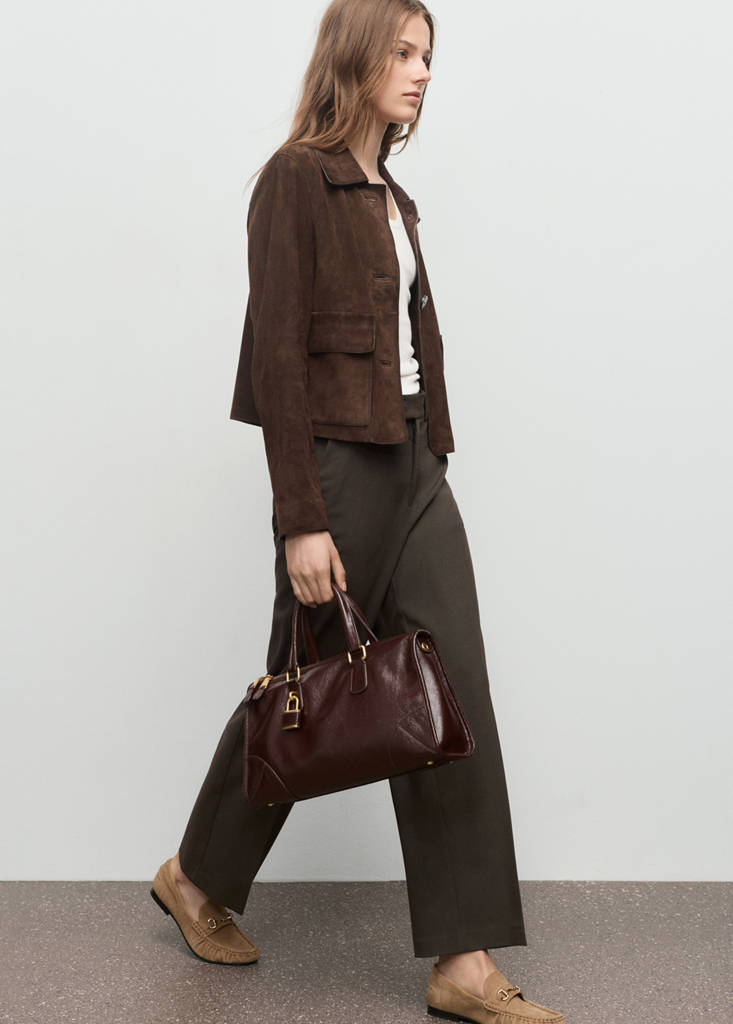 Mid-rise cropped straight-leg trousers — Khaki