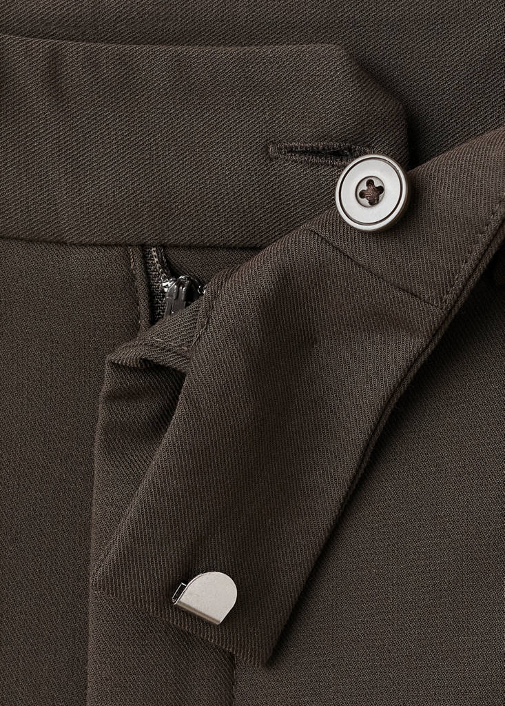 Mid-rise cropped straight-leg trousers — Khaki
