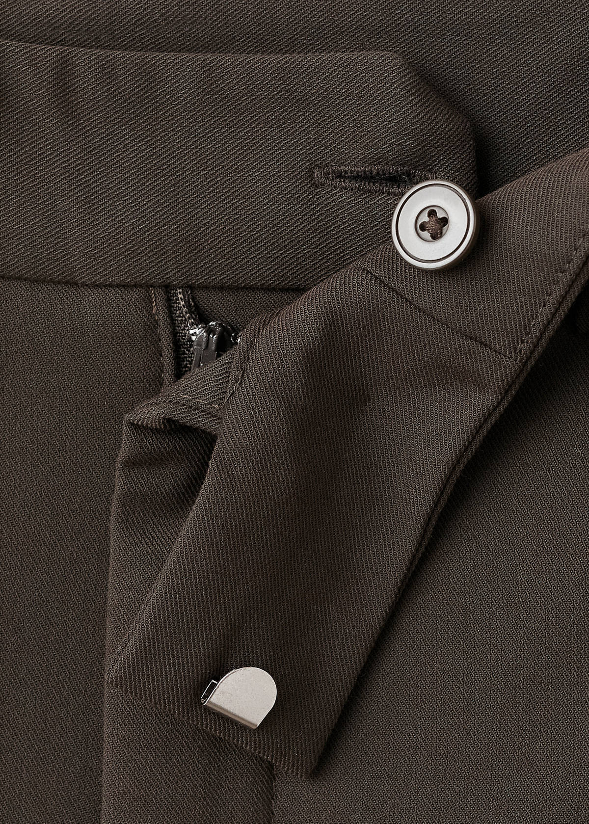 Mid-rise cropped straight-leg trousers — Khaki