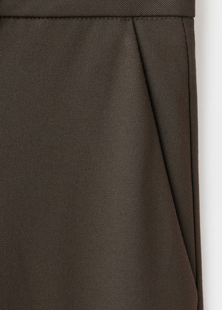 Mid-rise cropped straight-leg trousers — Khaki