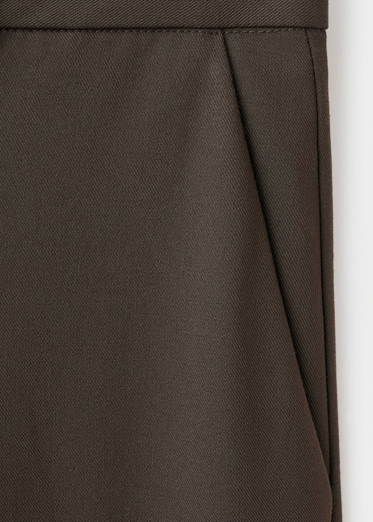 Mid-rise cropped straight-leg trousers — Khaki