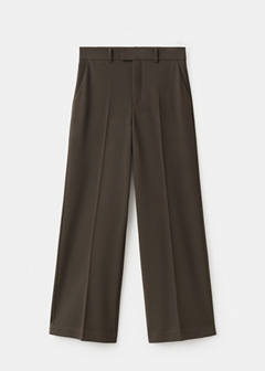 Mid-rise cropped straight-leg trousers — Khaki 15