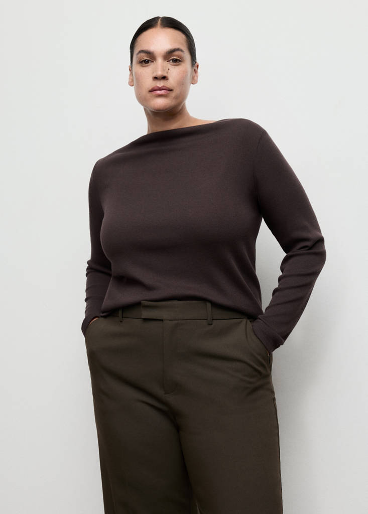 Mid-rise cropped straight-leg trousers — Khaki