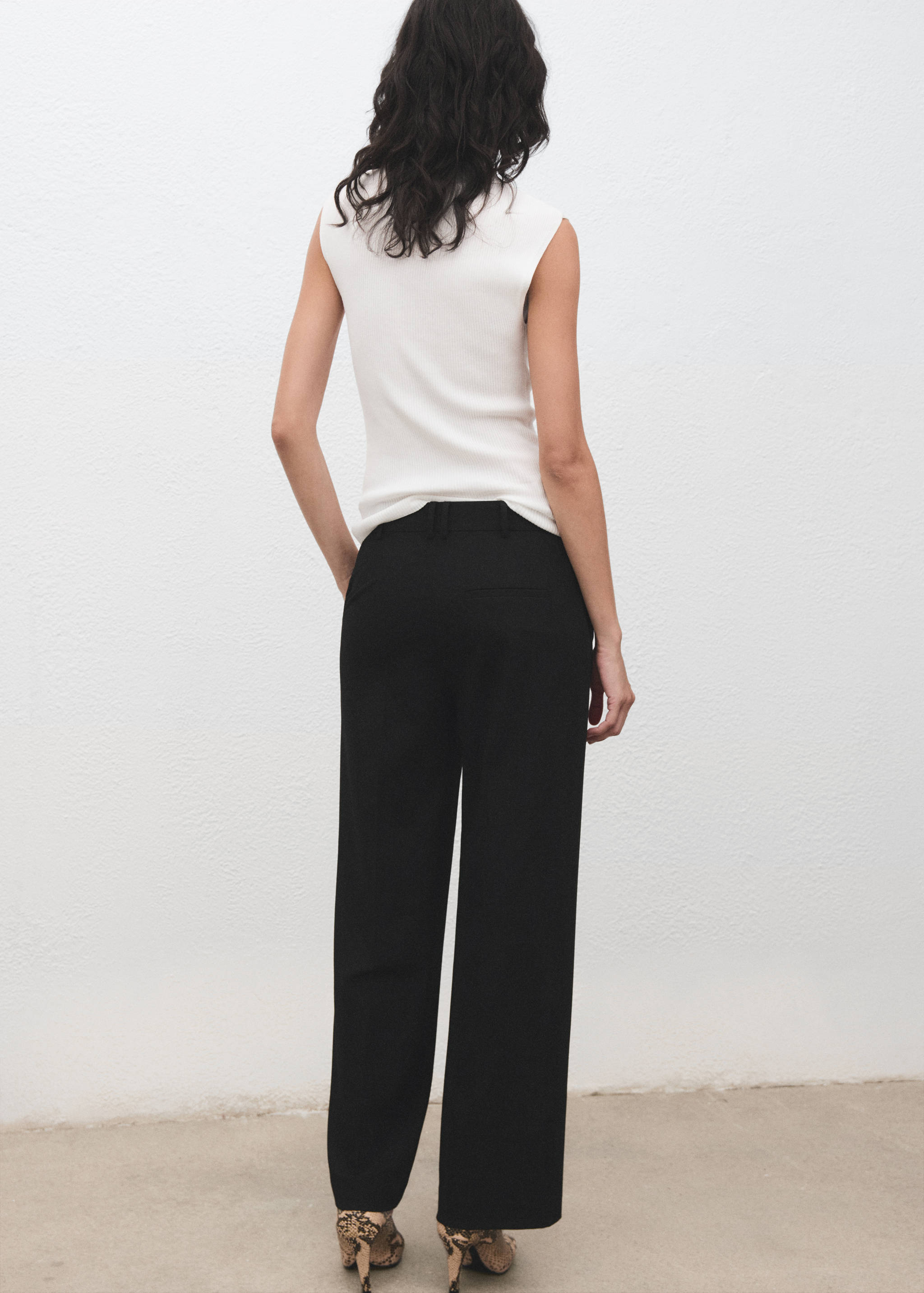 Mid-rise cropped straight-leg trousers - Reverse of the article