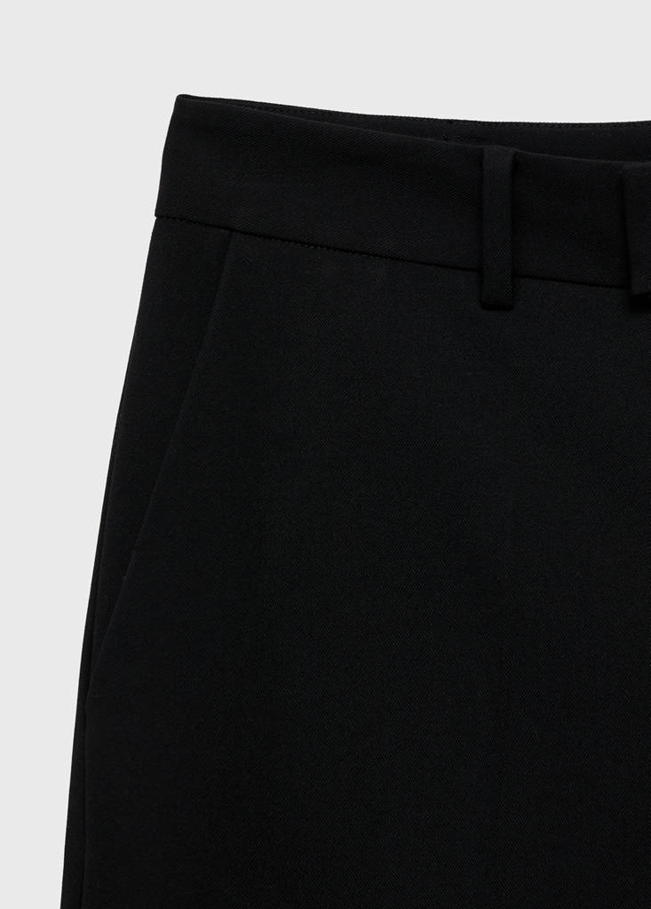 Mid-rise cropped straight-leg trousers — Black