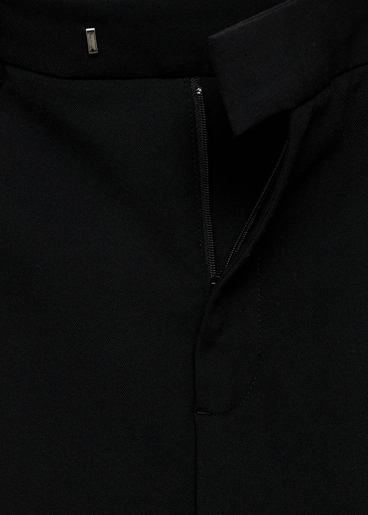 Mid-rise cropped straight-leg trousers — Black
