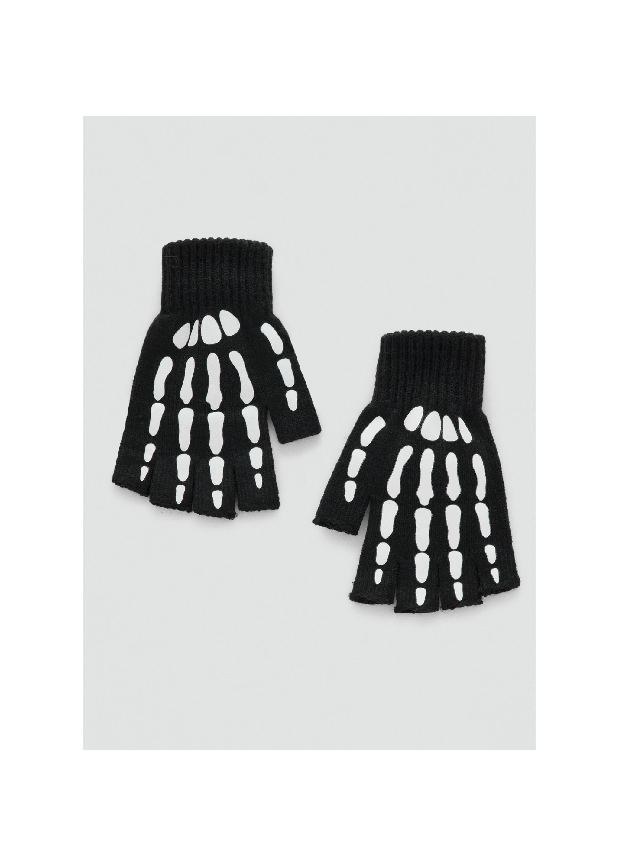 Skeleton mittens - Details of the article 9, Black. Ref: 17087130-00.