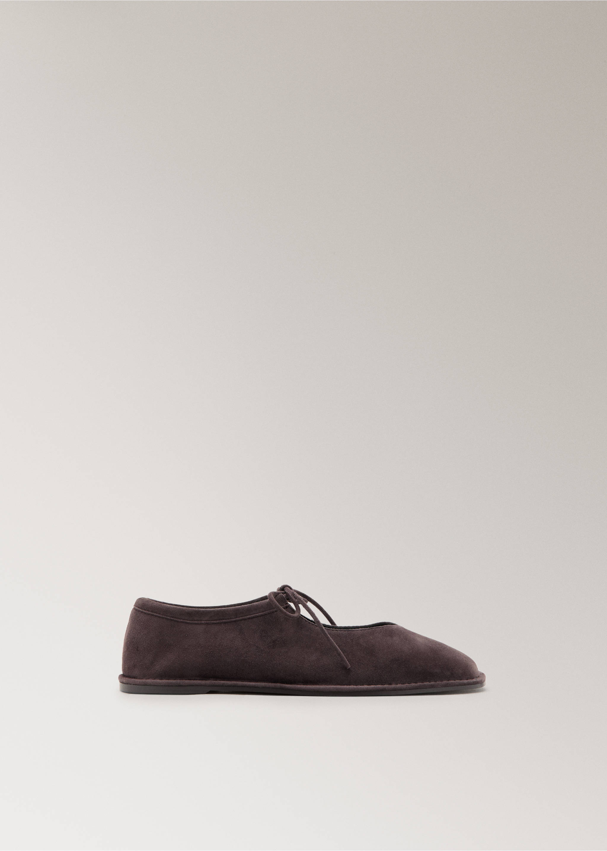 Ballerines cuir cordon - Article sans modèle, Chocolat. Ref: 17087134-00.