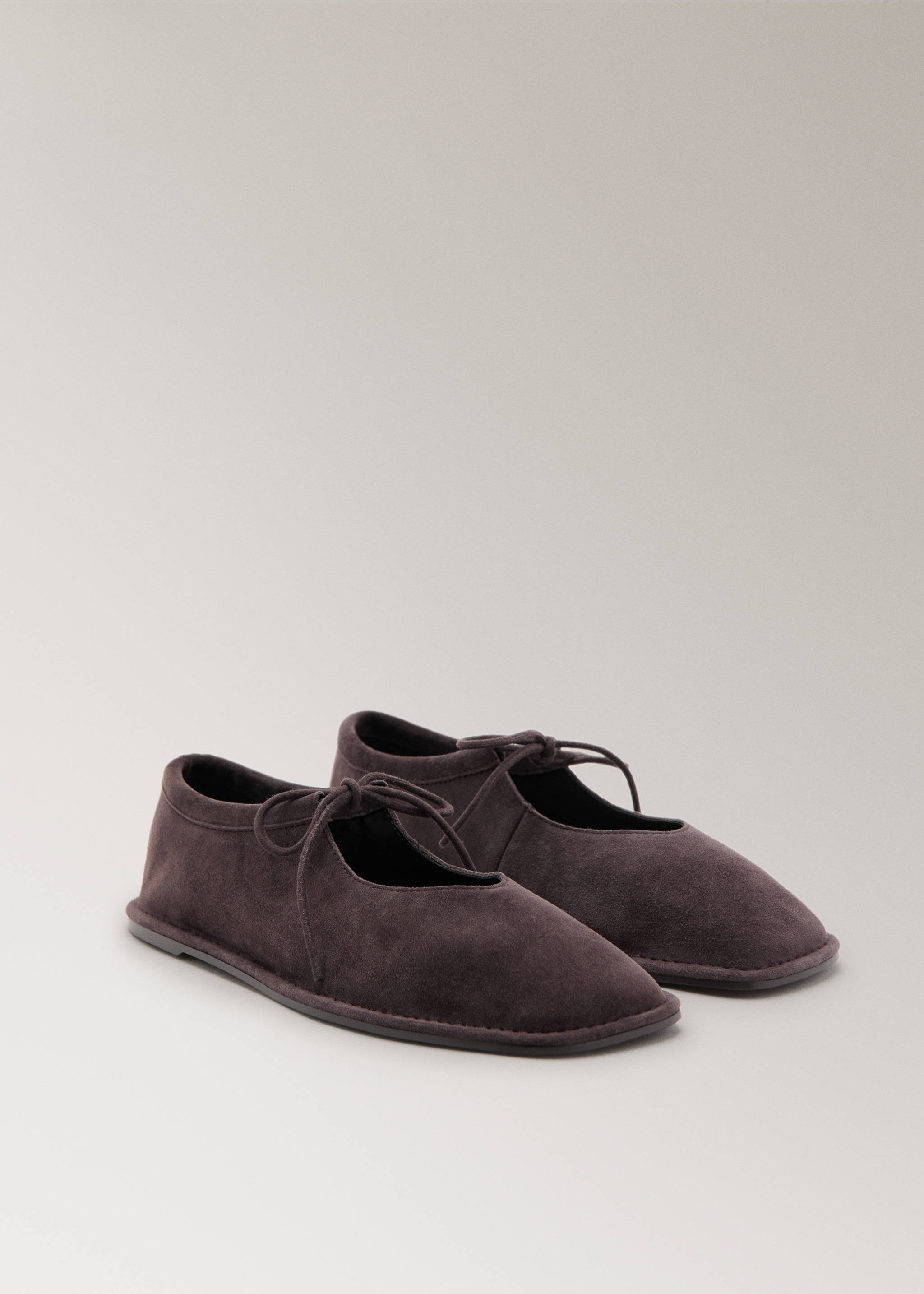 Ballerines cuir cordon - Plan moyen, Chocolat. Ref: 17087134-00.