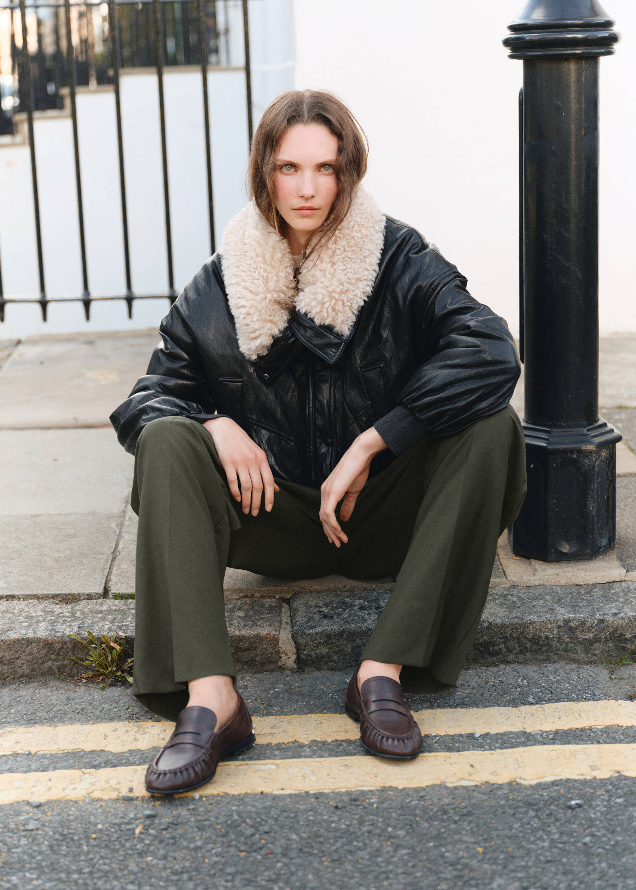 Leather penny loafers - General plane