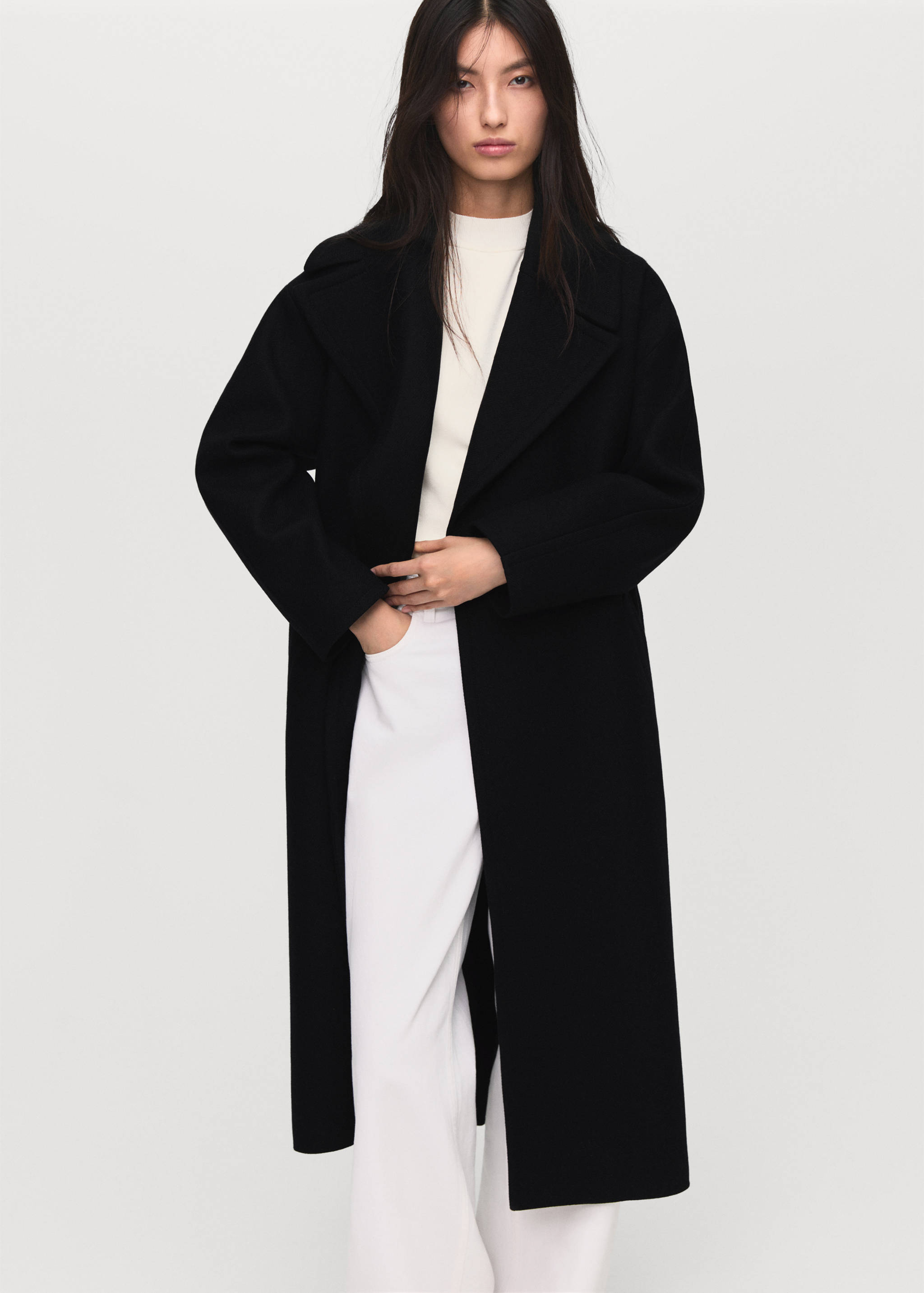 Manteco wool coat with belt - Details of the article 1