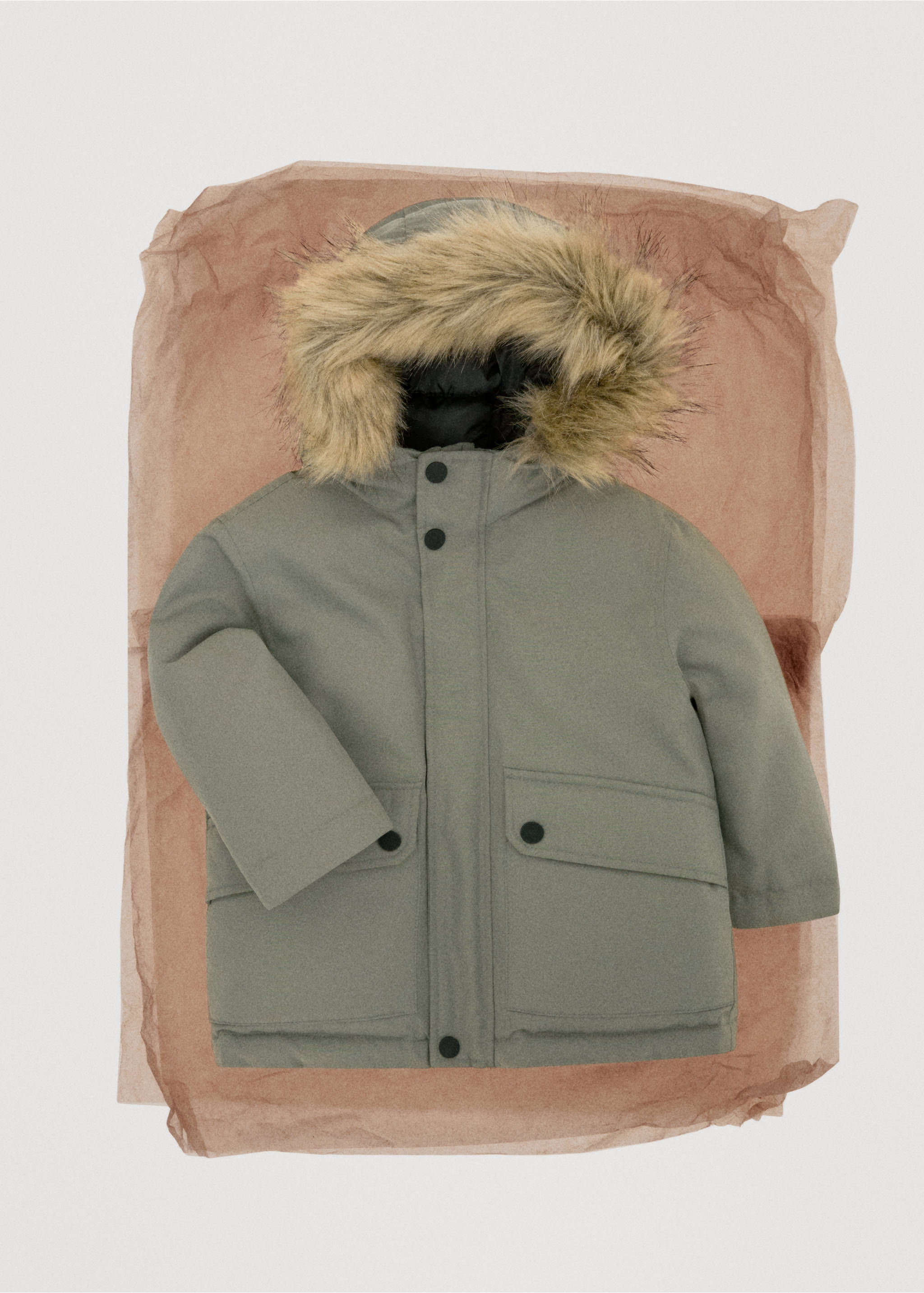 Anorak capucha pelo - Detalle del artículo 7, Verde. Ref: 17087763-00.