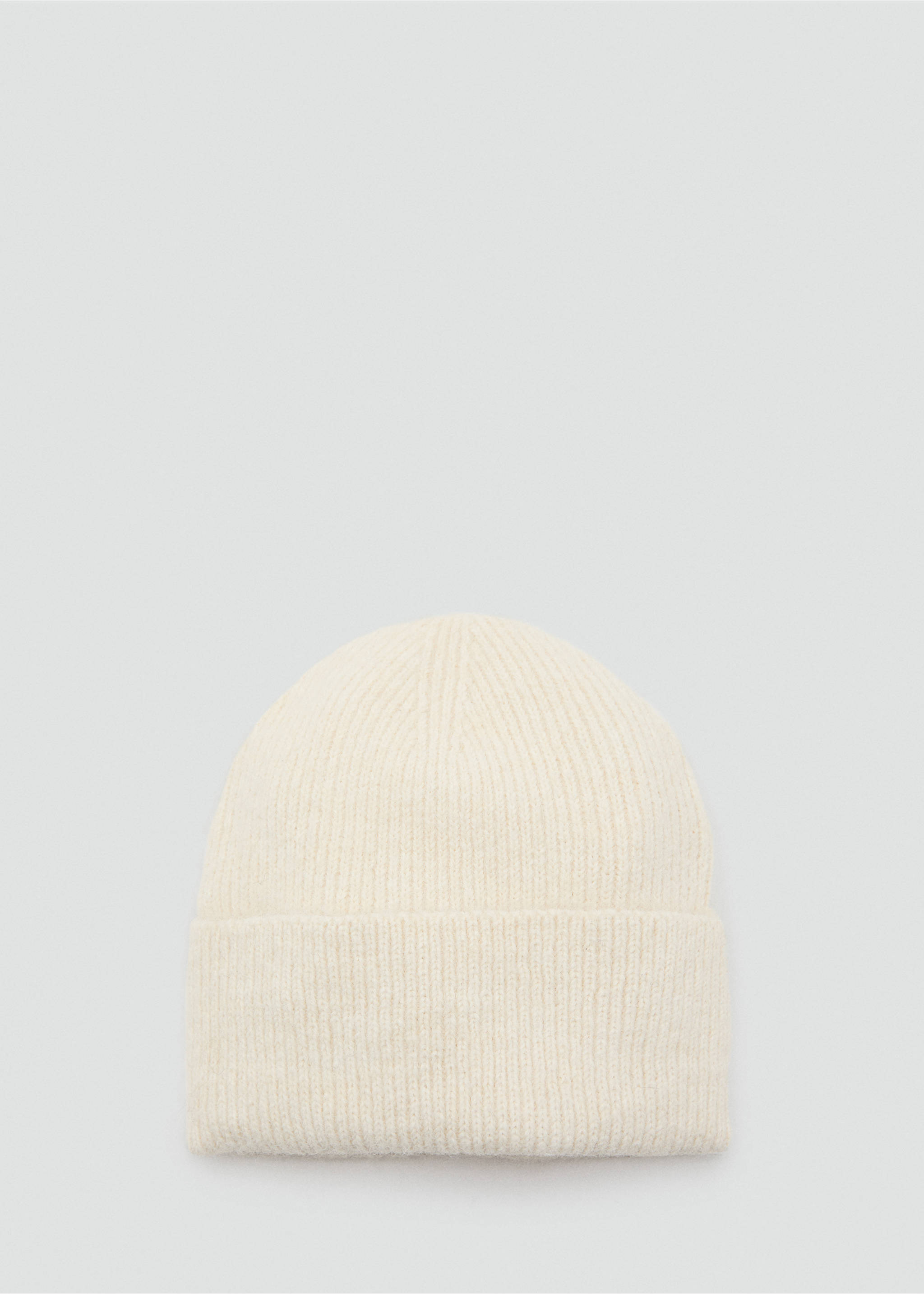 Rib-knit cap - Article without model, Ecru. Ref: 17087764-00.