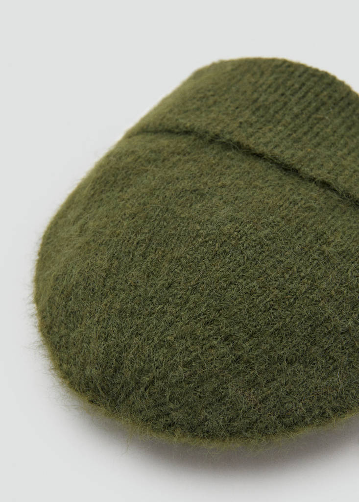 Rib-knit cap — Khaki