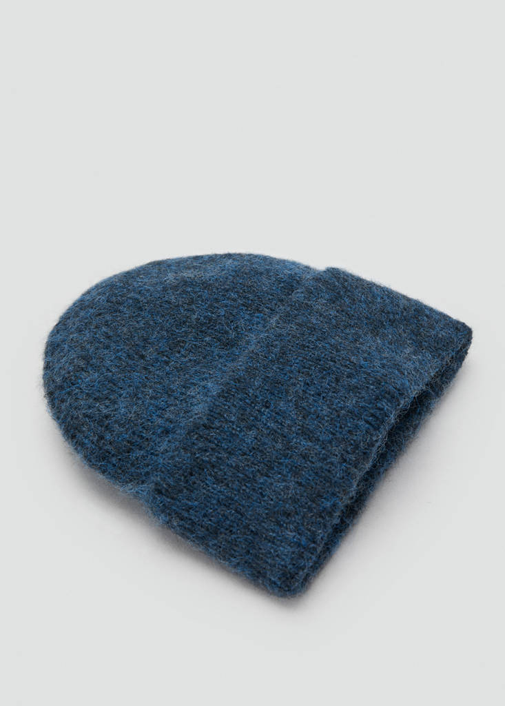 Rib-knit cap — Navy
