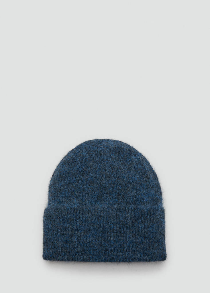 Rib-knit cap — Navy