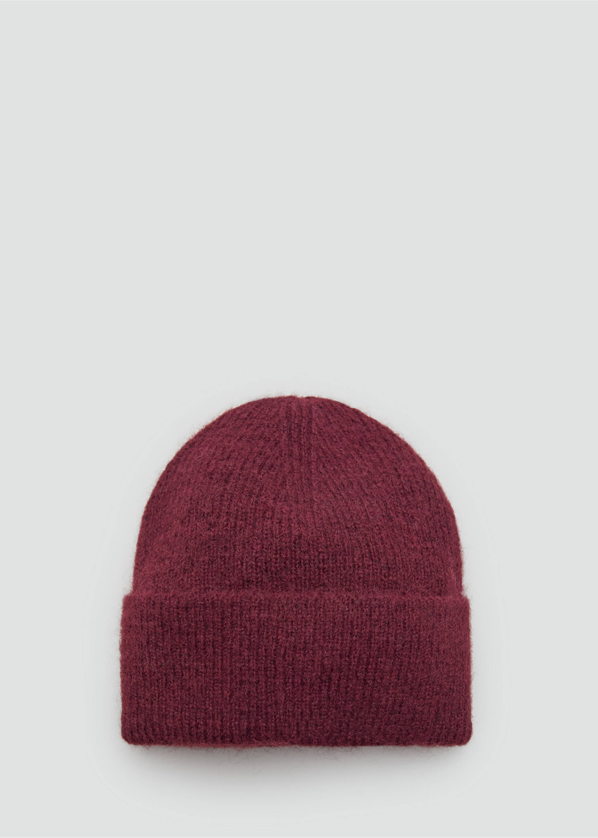Rib-knit cap - Article without model, Burgundy. Ref: 17087764-00.