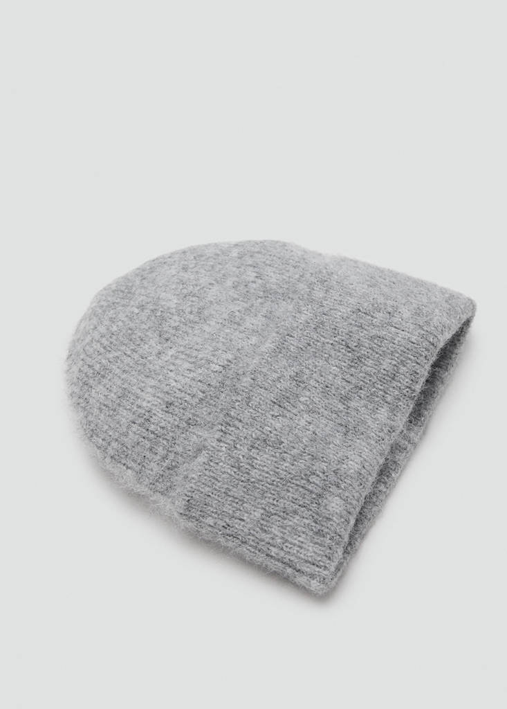 Rib-knit cap — Medium Heather Grey