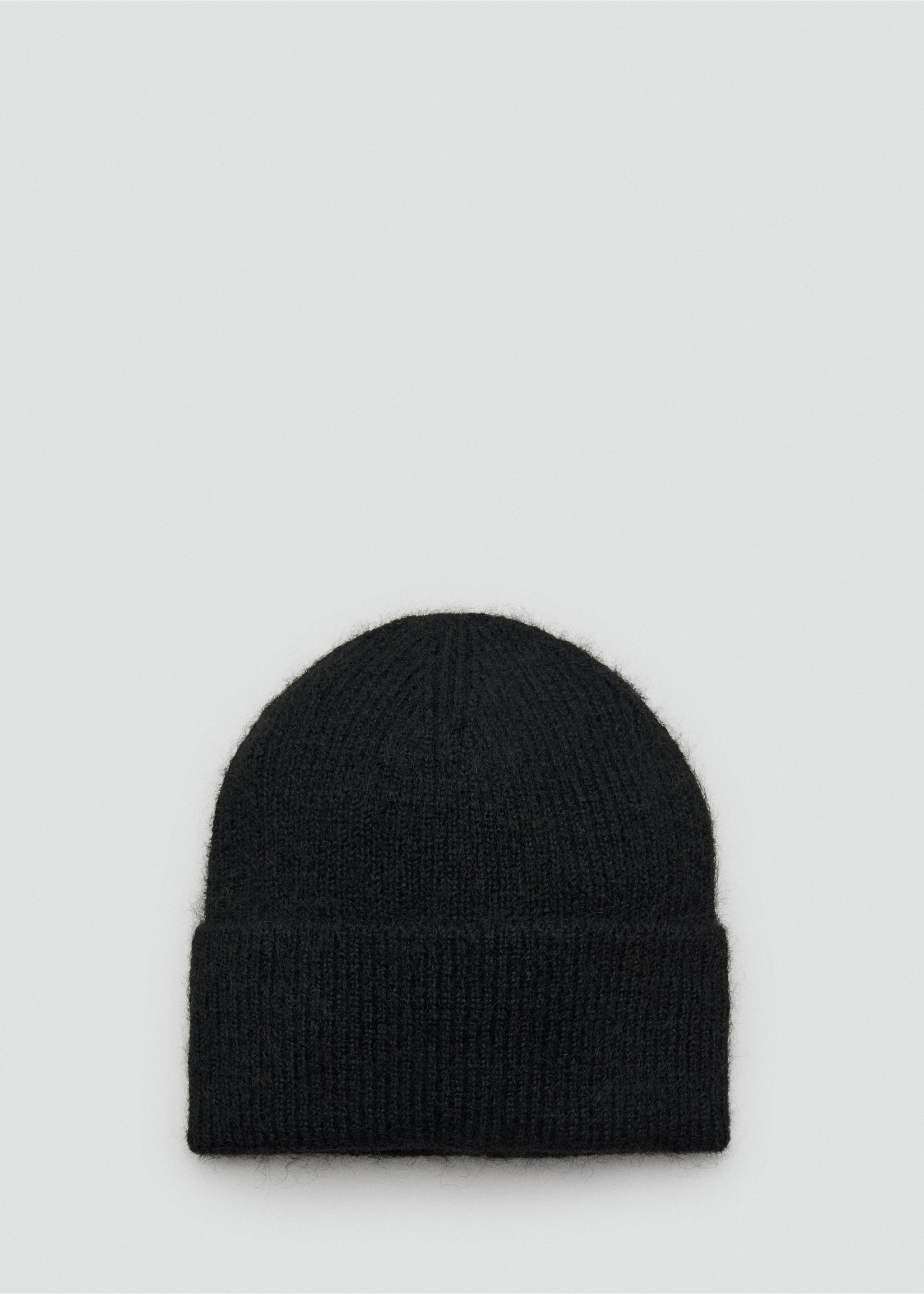 Rib-knit cap - Article without model, Black. Ref: 17087764-00.