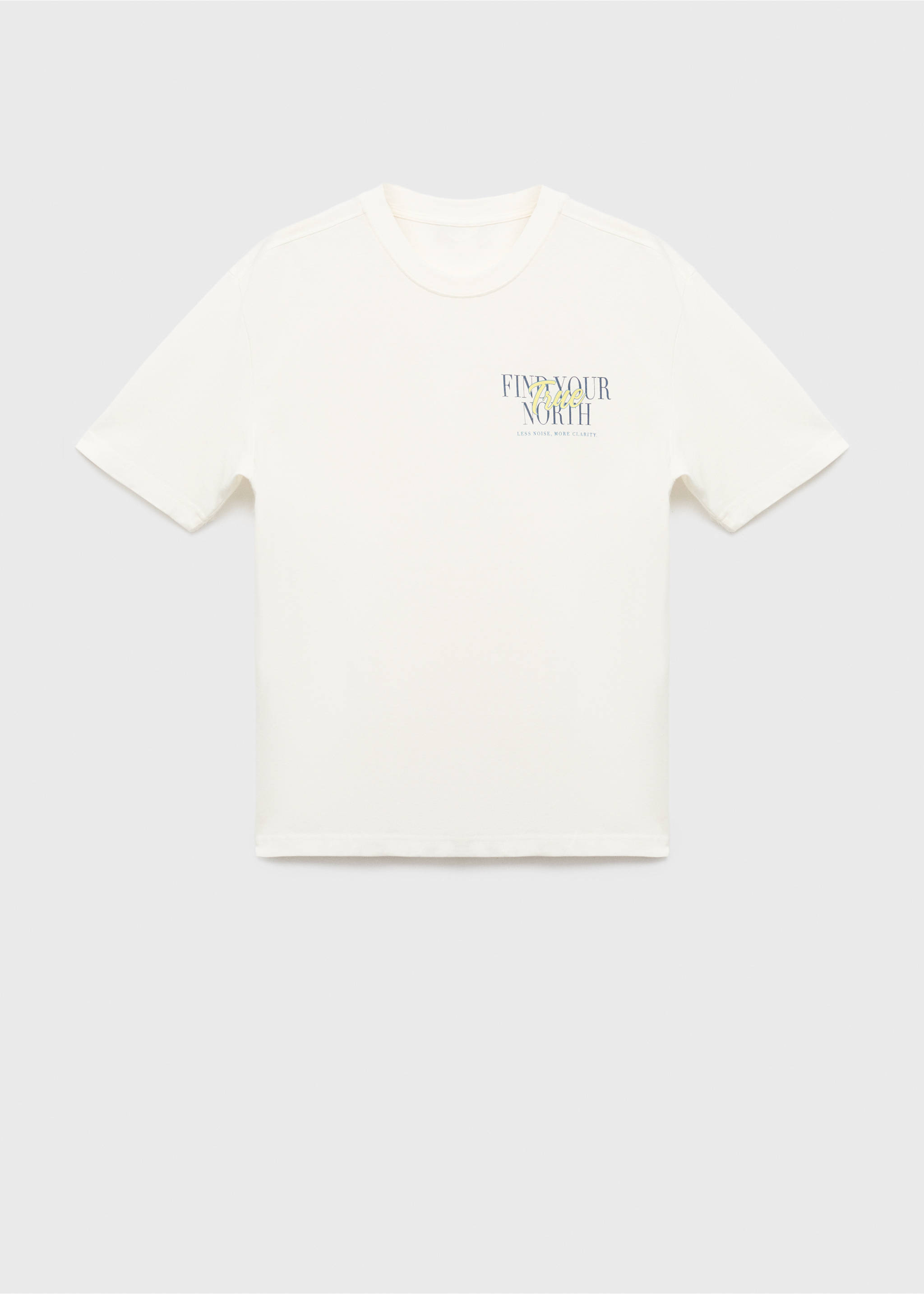 100% cotton t-shirt text - Article without model, Off White. Ref: 17087770-00.