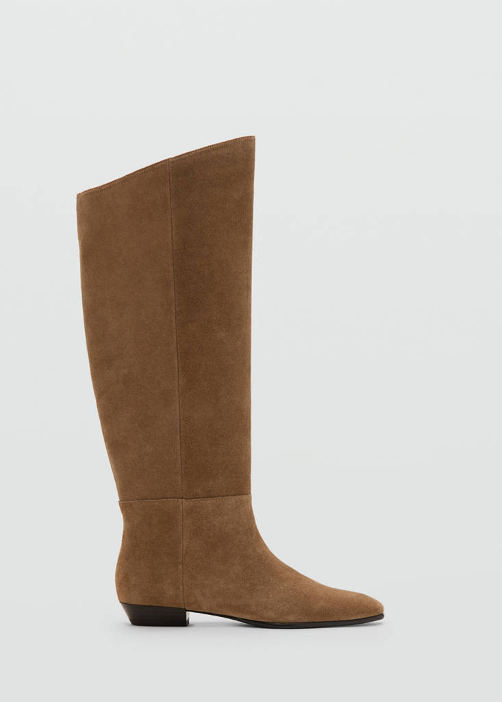High-leg suede boots — Sand