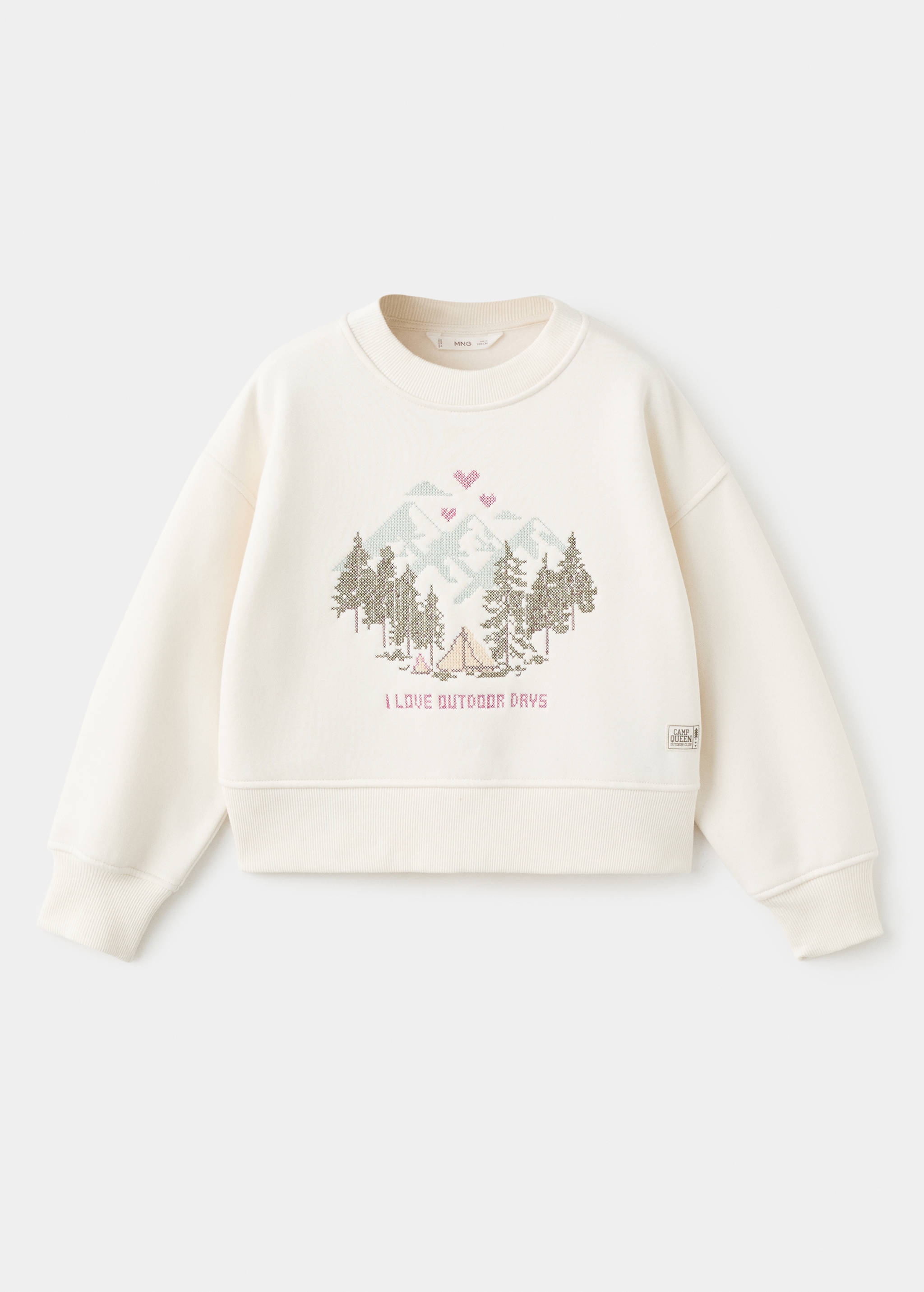 İşlemeli pamuklu sweatshirt - Modelsiz ürün