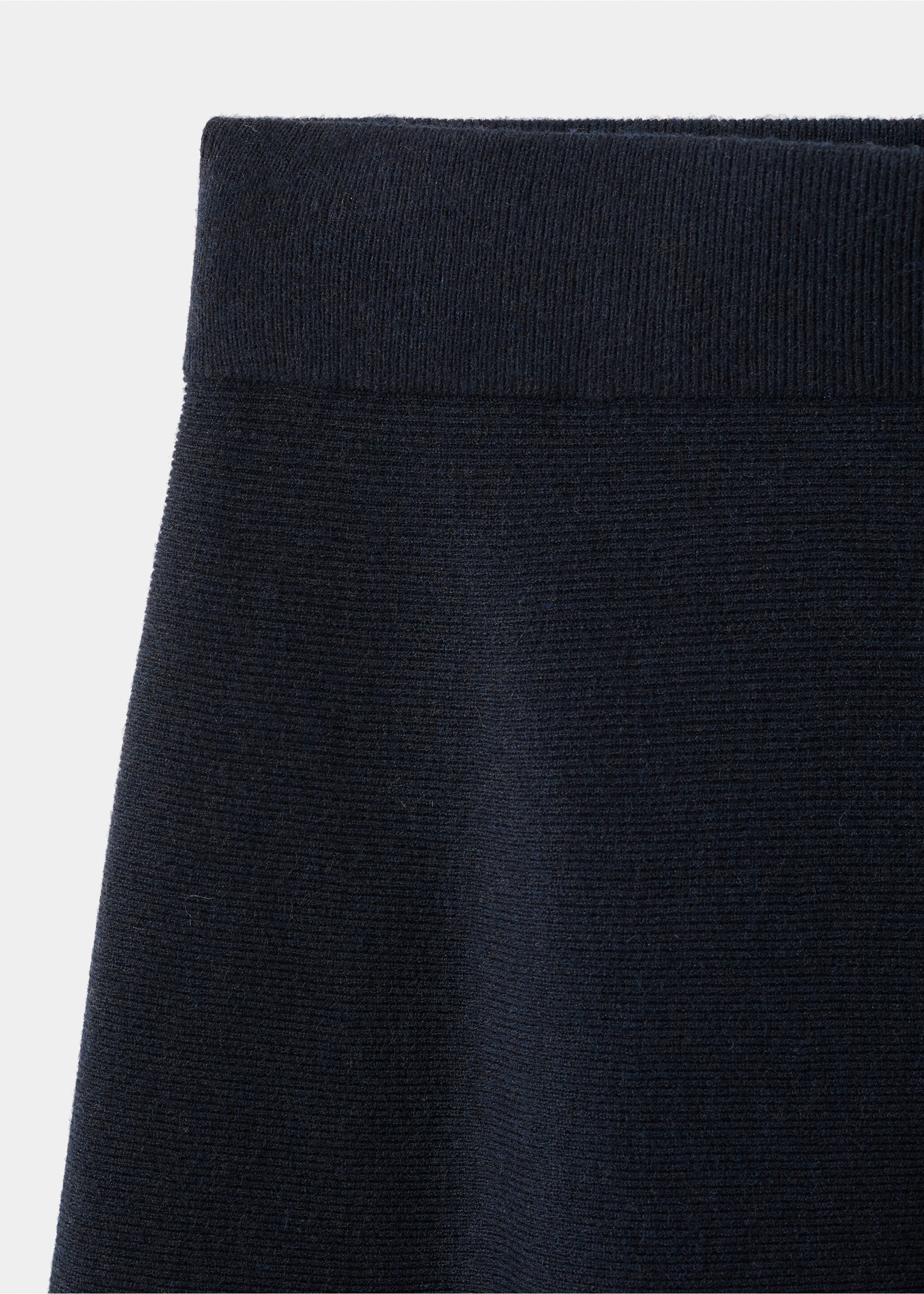 Wool-blend knitted skirt - Details of the article 0, Navy. Ref: 17087779-00.