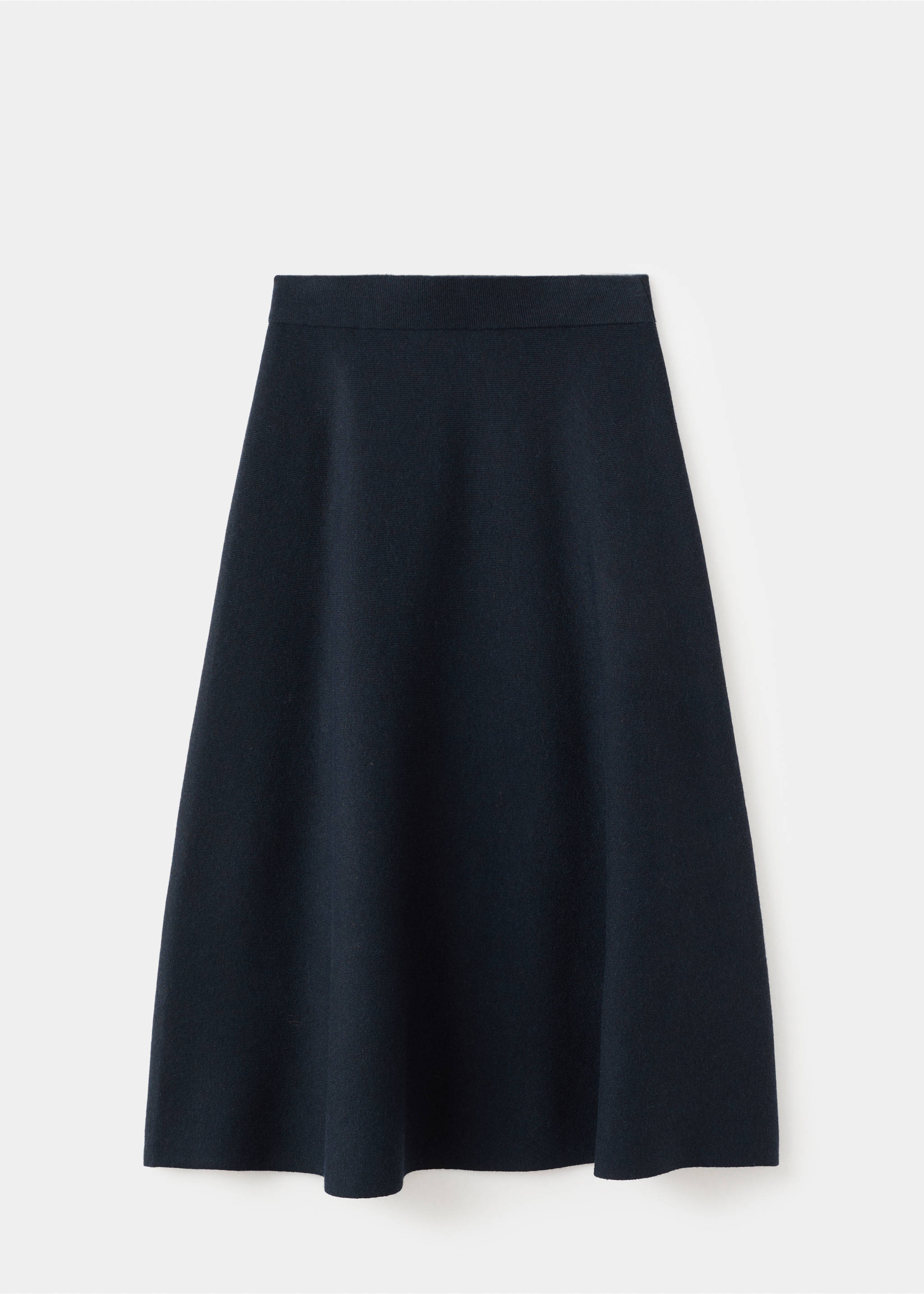 Wool-blend knitted skirt - Article without model, Navy. Ref: 17087779-00.