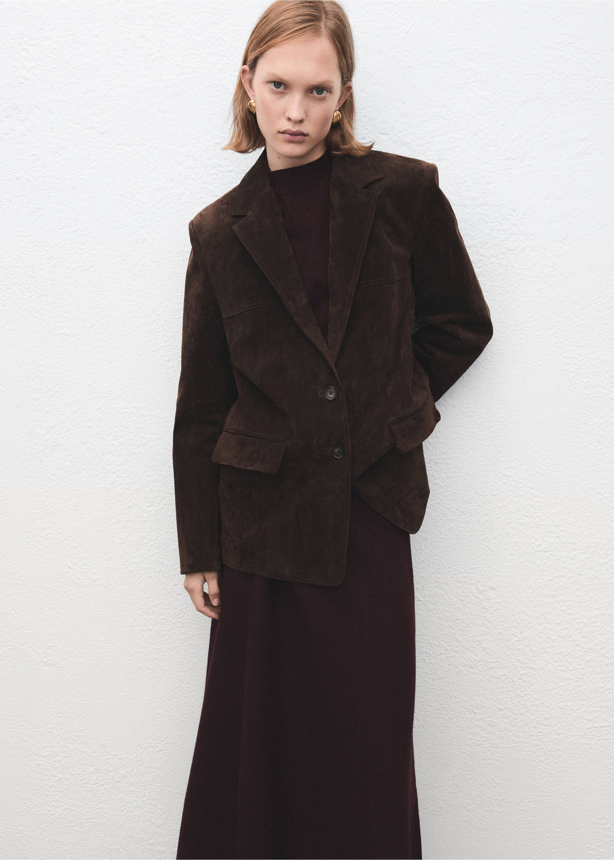 Wool-blend knitted skirt - Details of the article 1, Wine. Ref: 17087779-00.