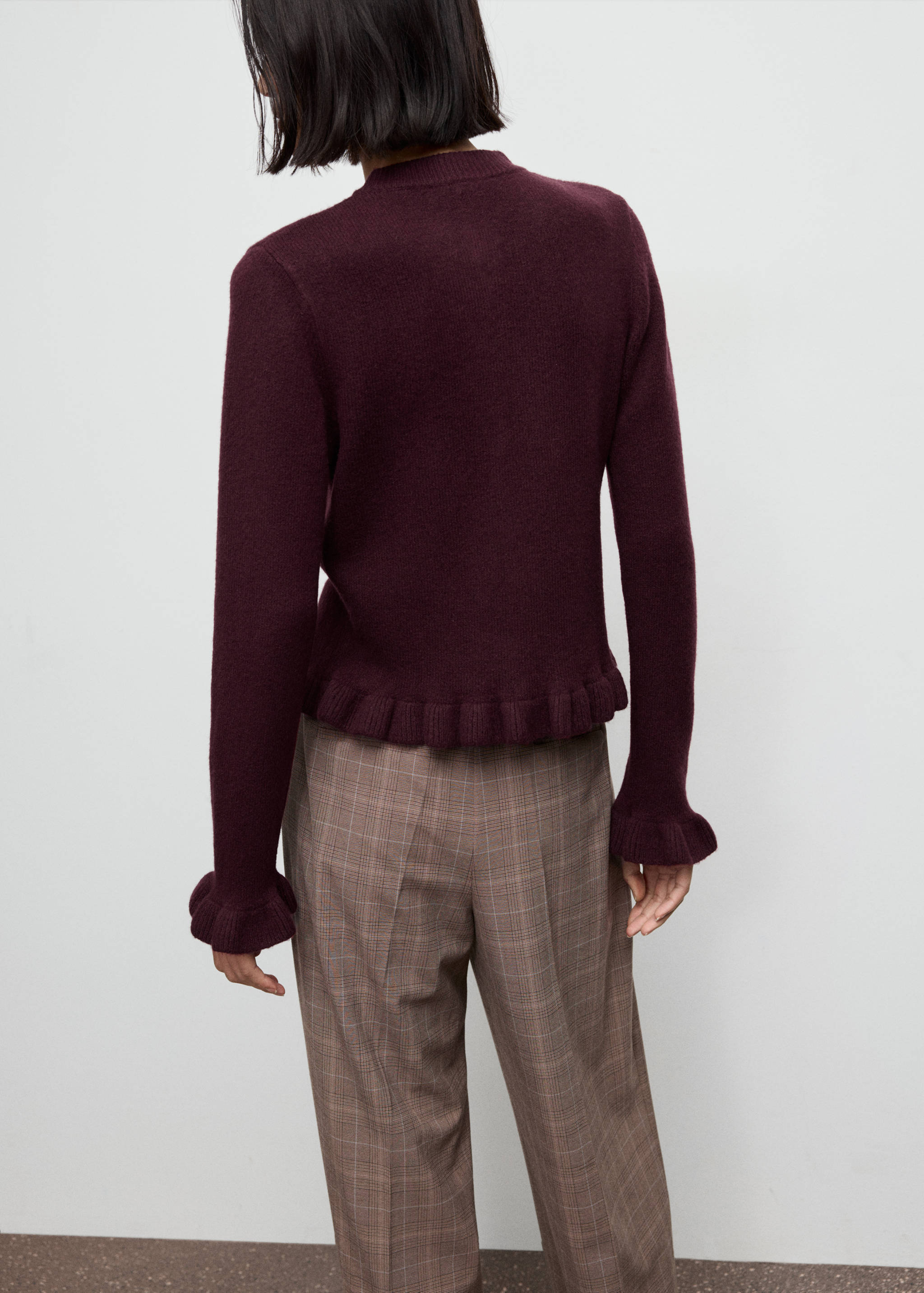 Ruffle  knit cardigan - Reverse of the article