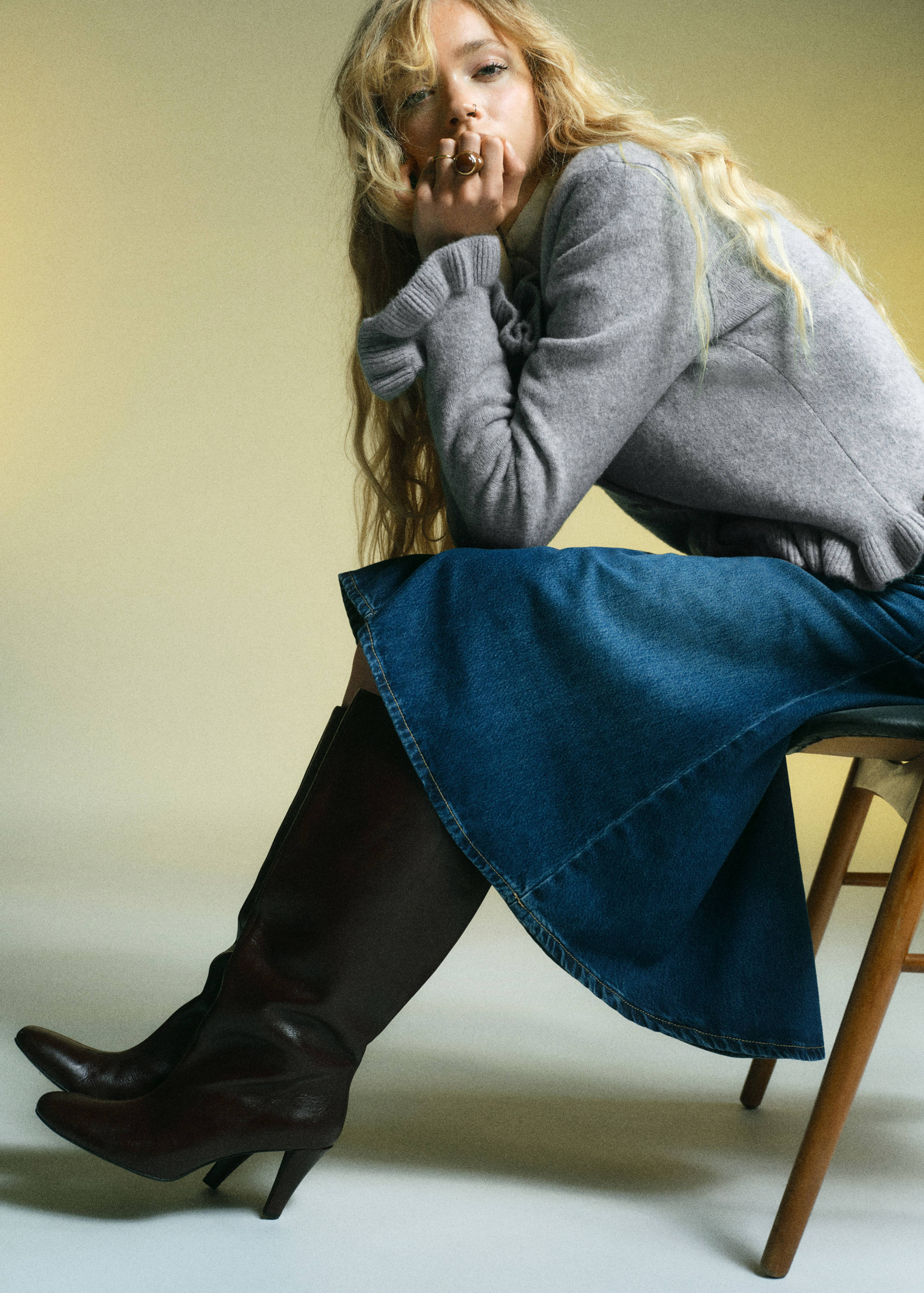 Úpletový kardigan s volány - Detail zboží 2