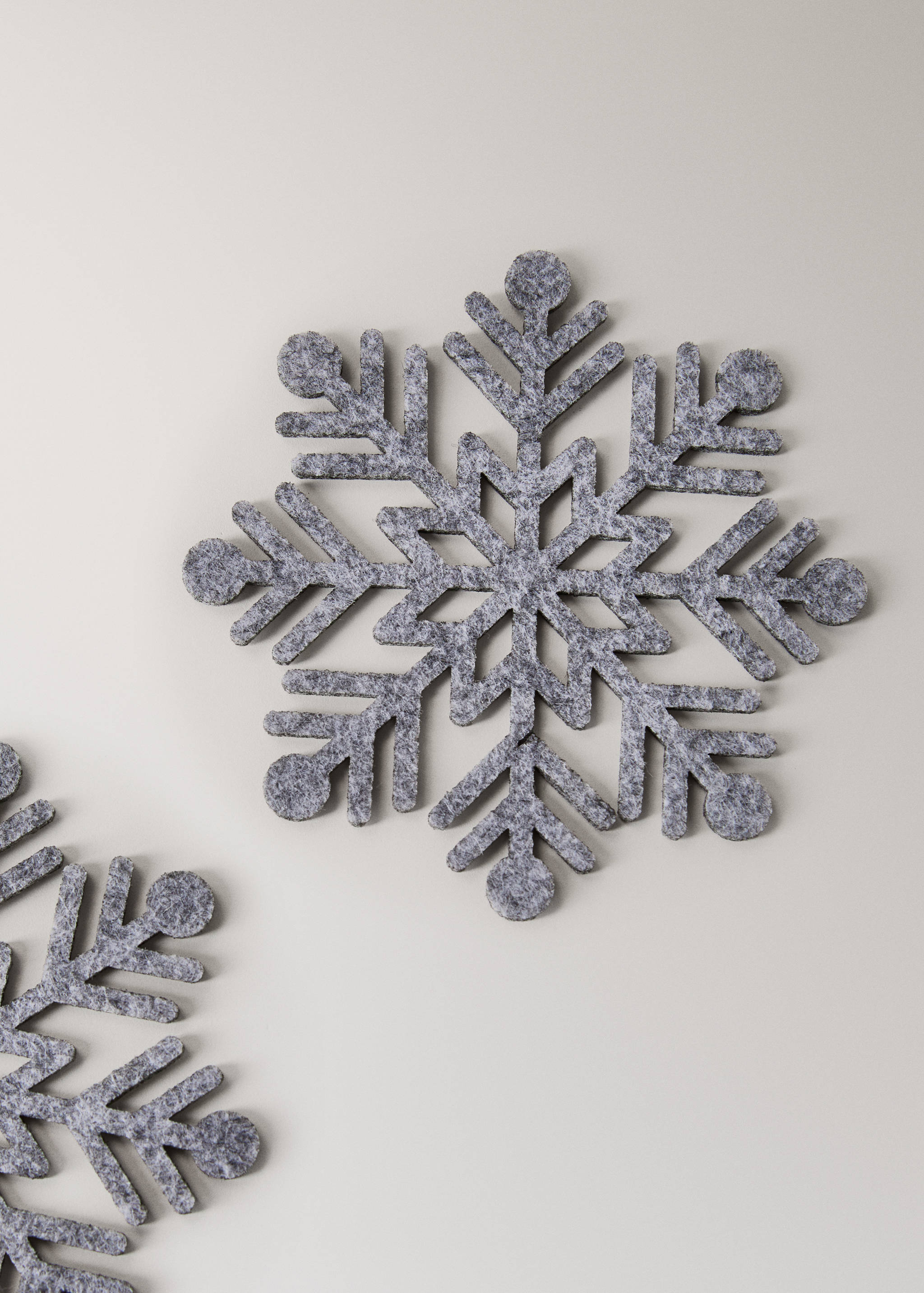 Glasunderlägg i filt med snöflingor 6 st - Detaljer om artikeln 1