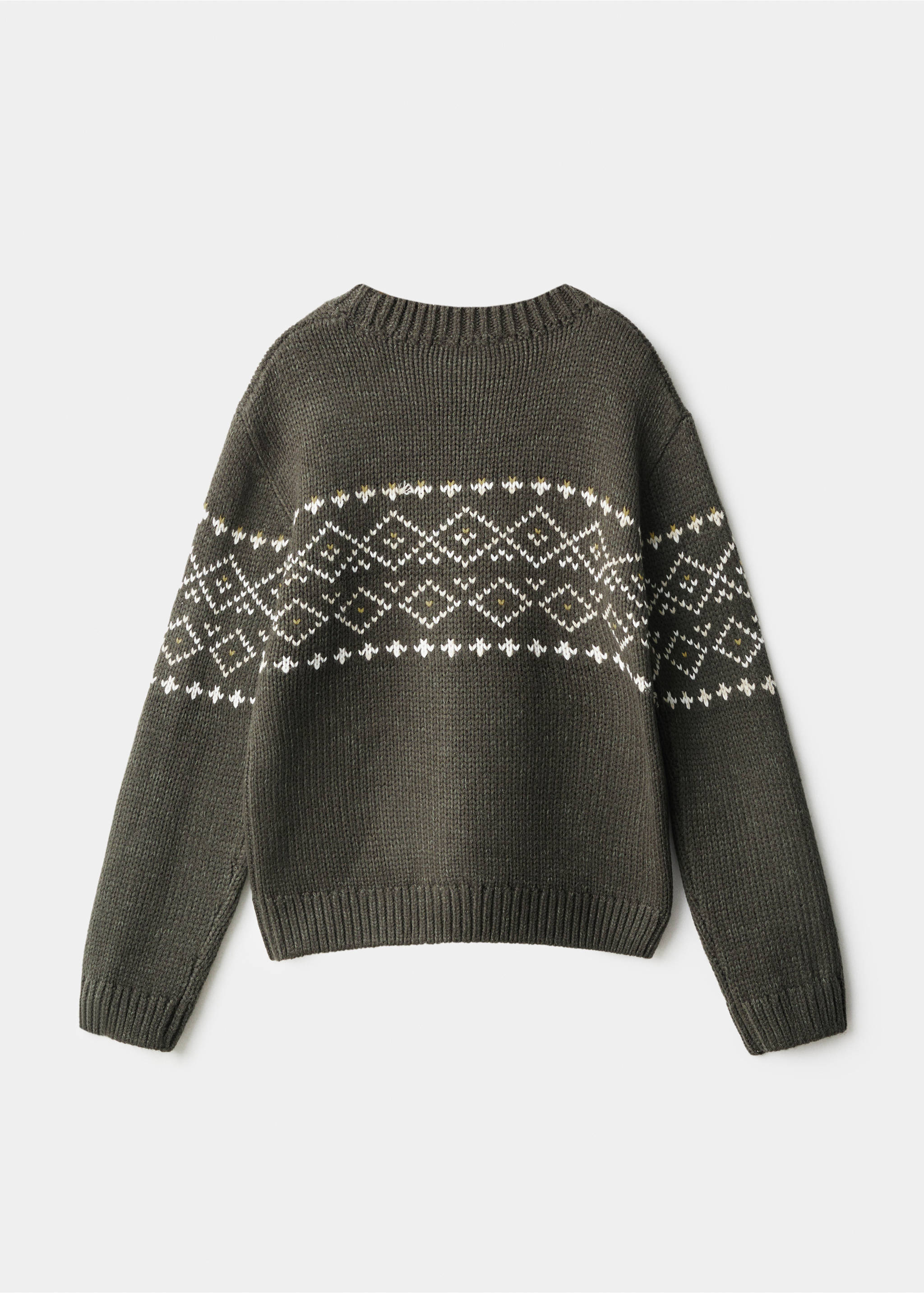 Jacquard knitted sweater - Reverse of the article, Dark Green. Ref: 17087786-00.