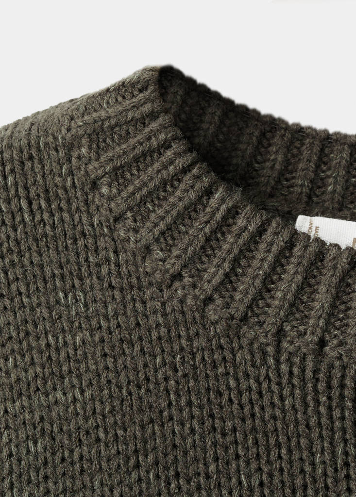Jacquard knitted sweater — Dark Green