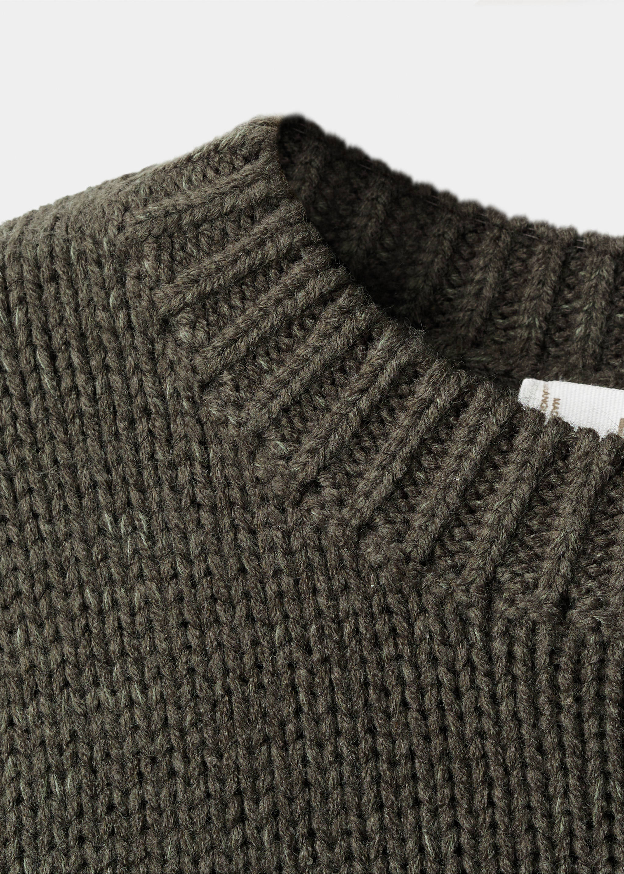Jacquard knitted sweater - Details of the article 8, Dark Green. Ref: 17087786-00.