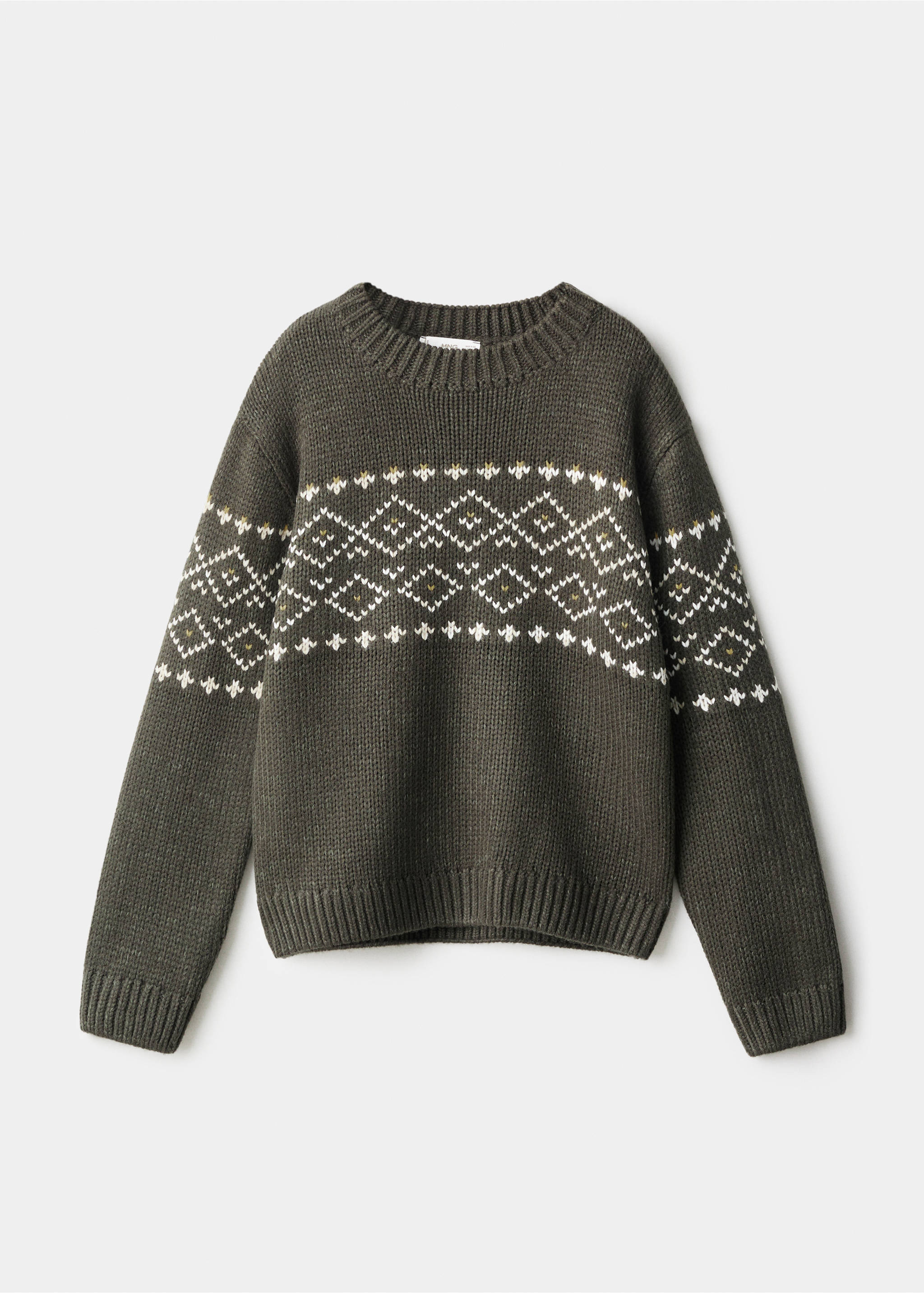 Jacquard knitted sweater - Article without model, Dark Green. Ref: 17087786-00.