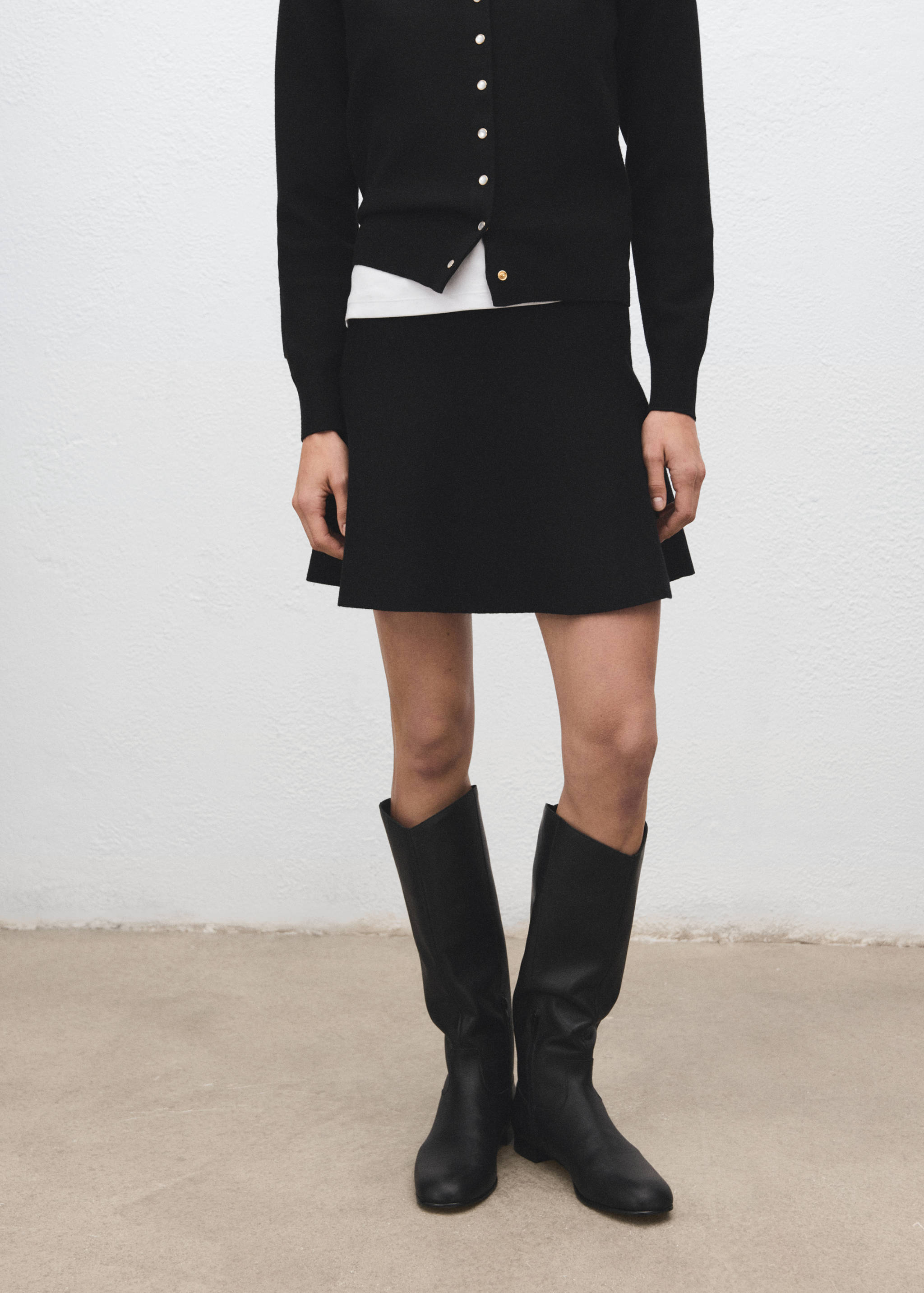 Flared knitted skirt - Medium plane