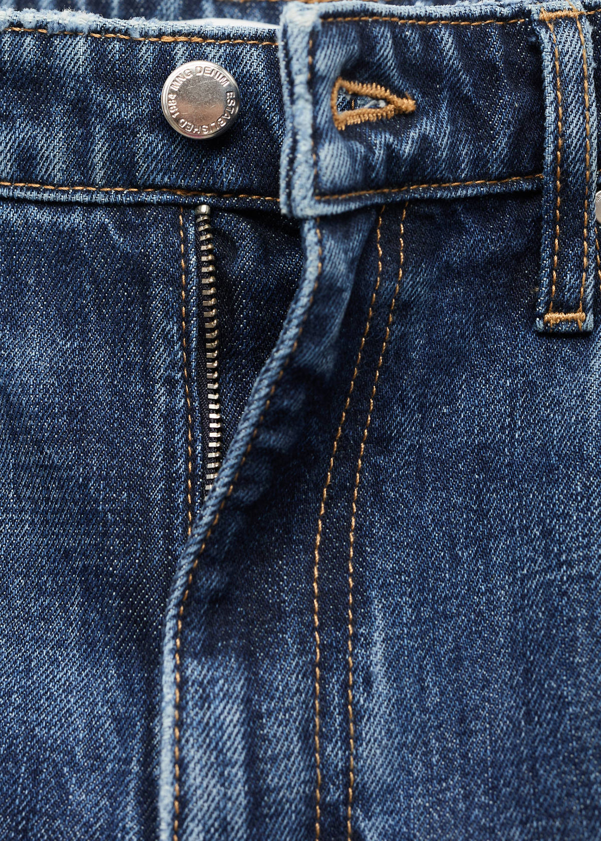 Straight-leg jeans with openings — Dark Blue