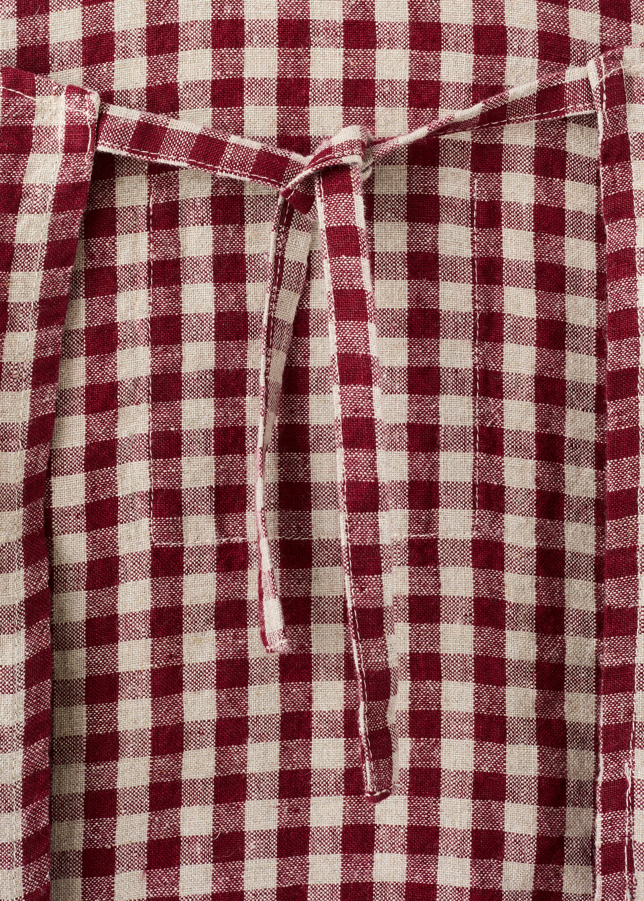 Children's check linen apron - Details of the article 1