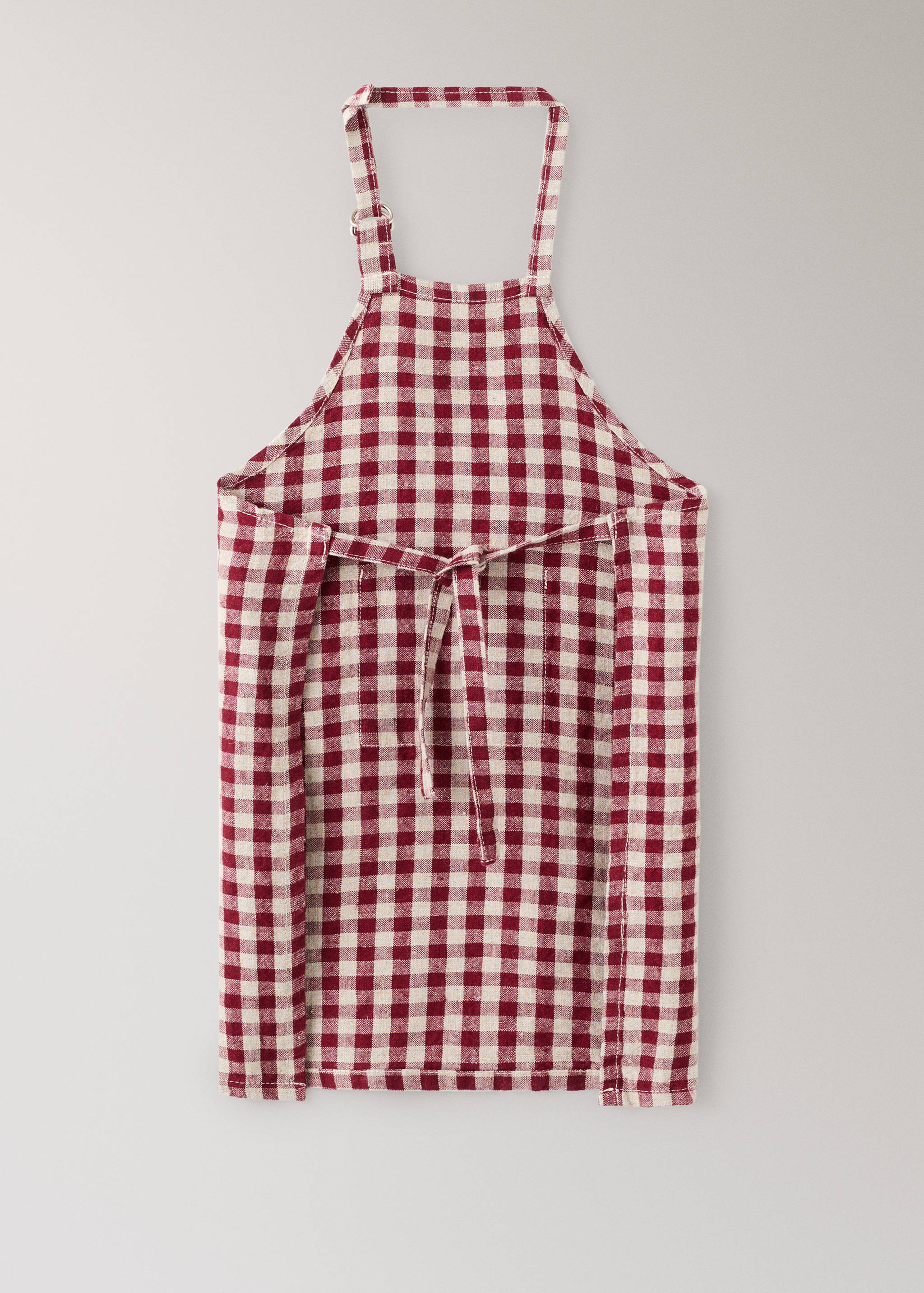Children's check linen apron - Details of the article 3