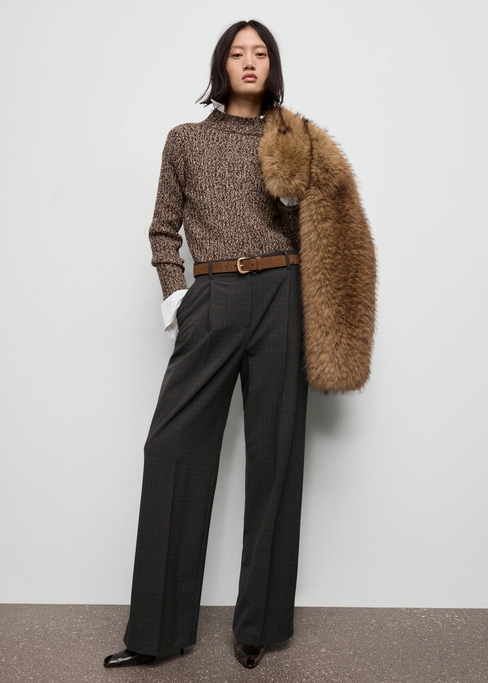 Pantalon à carreaux à pinces - Plan général