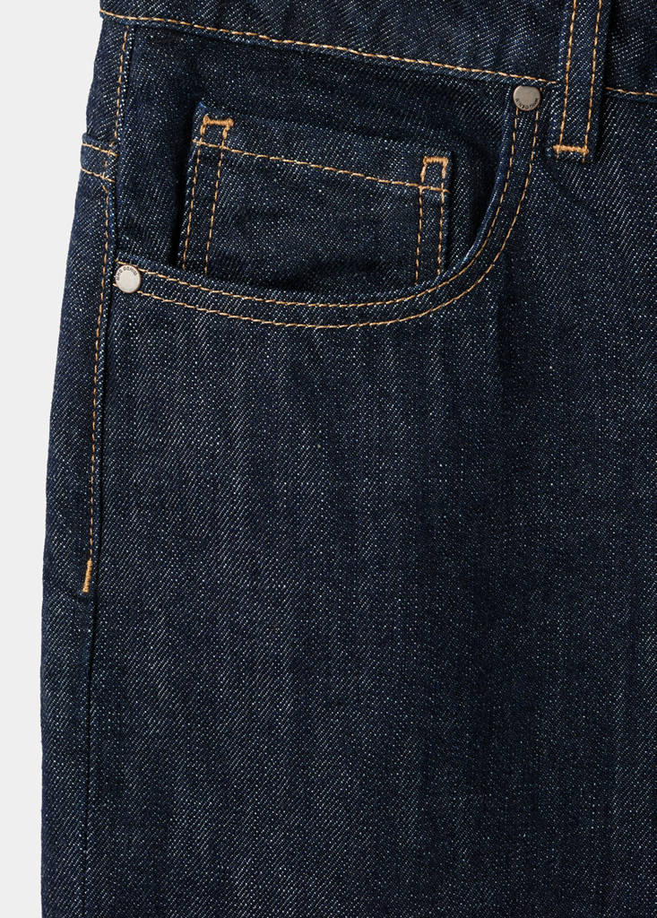 Straight-leg jeans with placket — Open Blue
