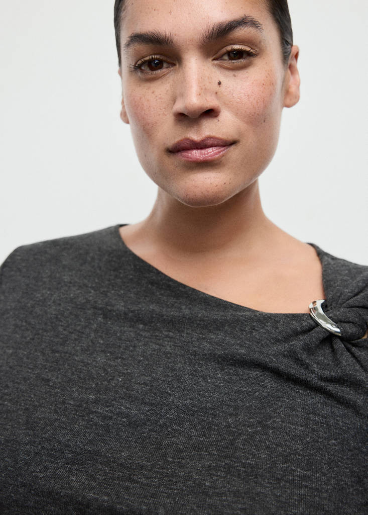 Metal detail T-shirt — Grey