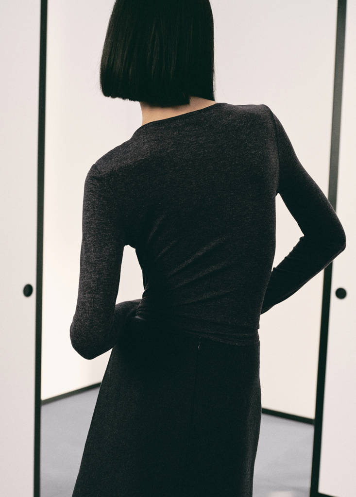 Metal detail T-shirt — Grey