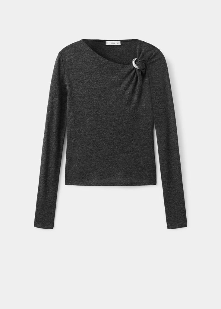 Metal detail T-shirt — Grey