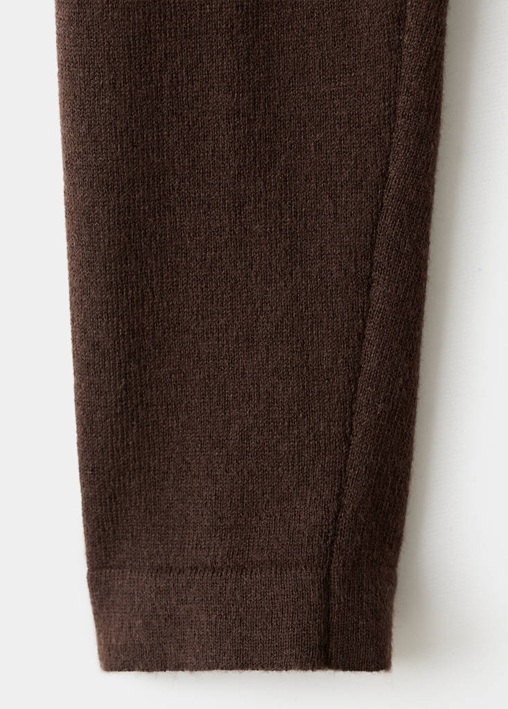 Perkins-neck knitted dress — Chocolate