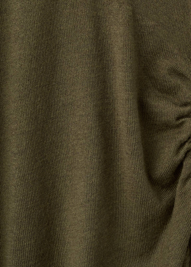Perkins-neck knitted dress — Khaki