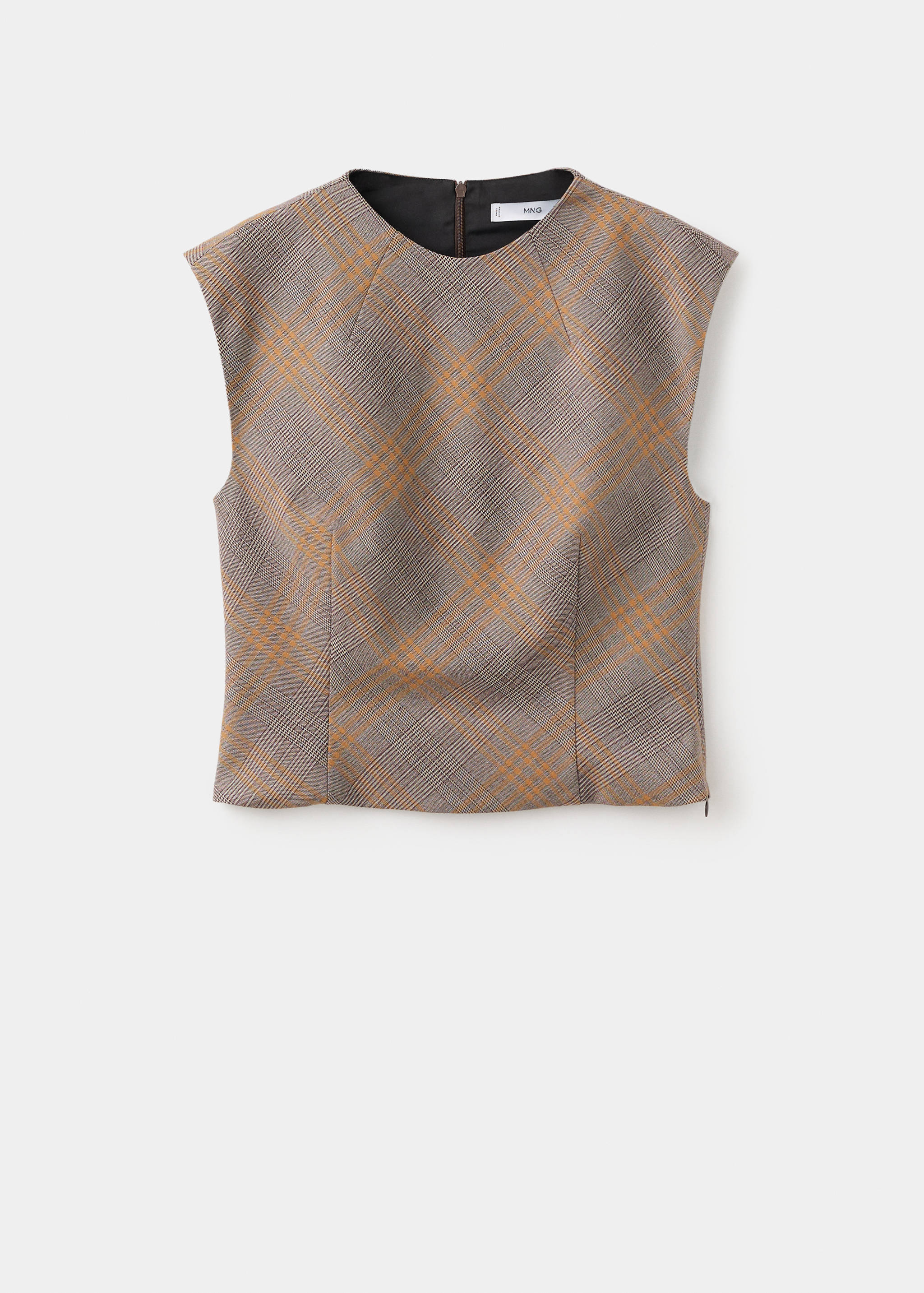 Приталенный топ в клетку - Изделие без модели