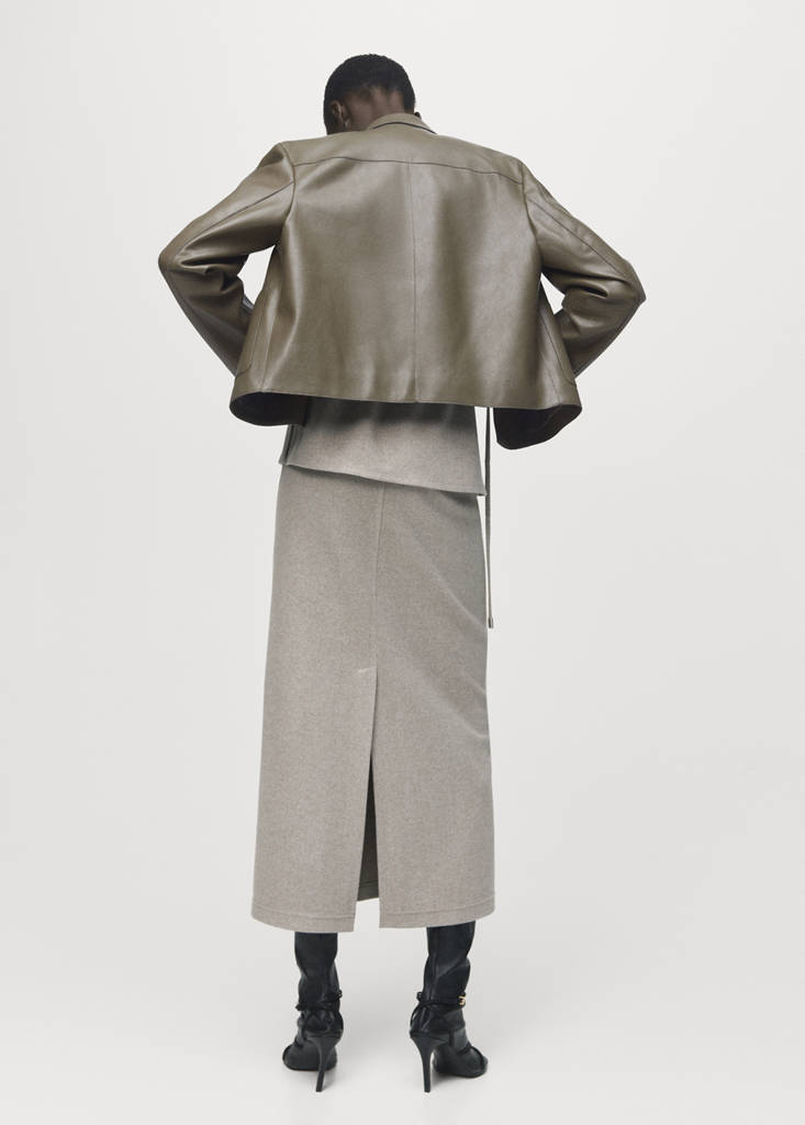 Long skirt with elastic waist — Medium Brown